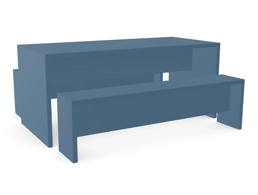 Ws.D Nestro Slab Leg Canteen Table and Bench Seating
