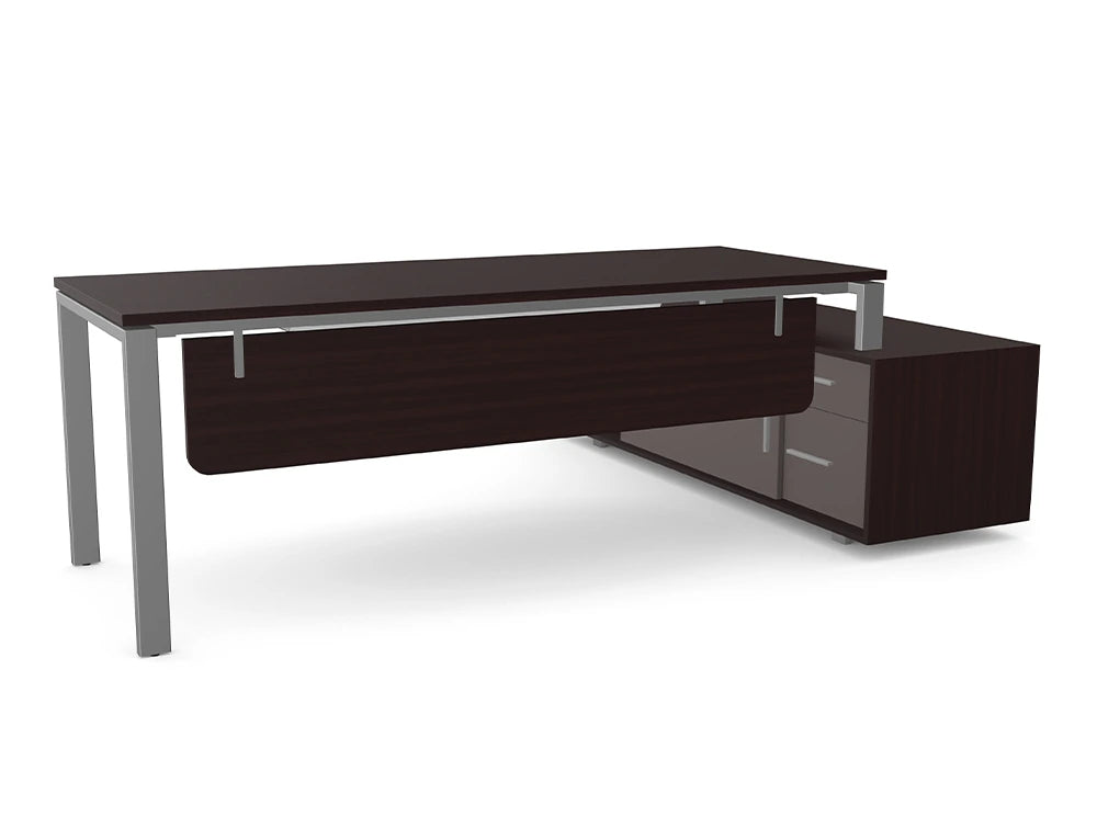 Ws.D PROfil Executive Desk with Sharp Edge Credenza - Right - 2