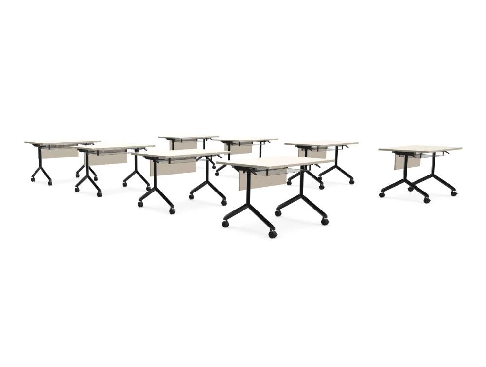 WsD Twister Mobile Tilt Modular 8 Classroom Tables with Modesty Panel and Bookcase 3