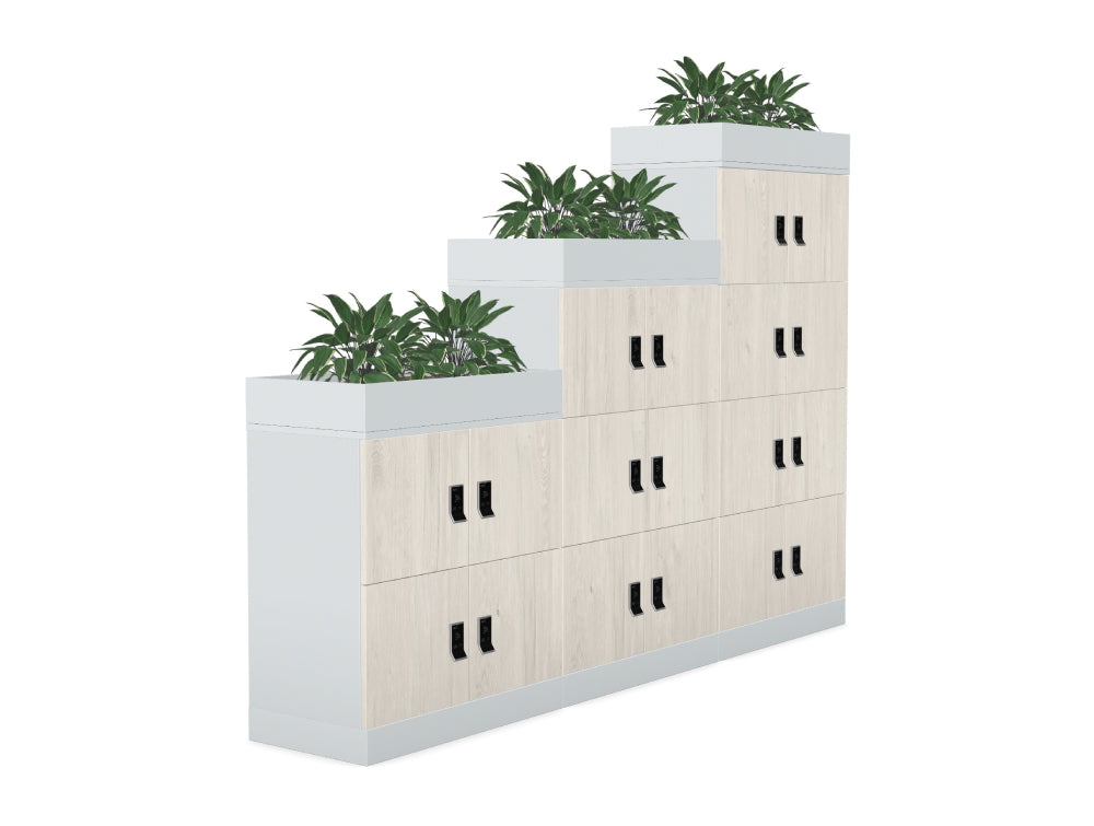 WsD Uno 18 Door Locker System with RFID Locks and Planters Image