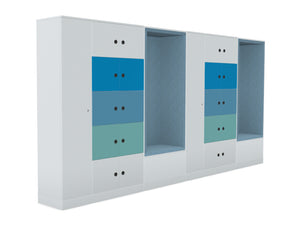 WsD Uno 22 Door Locker System with Combination Lock and Sitting Alcoves Image