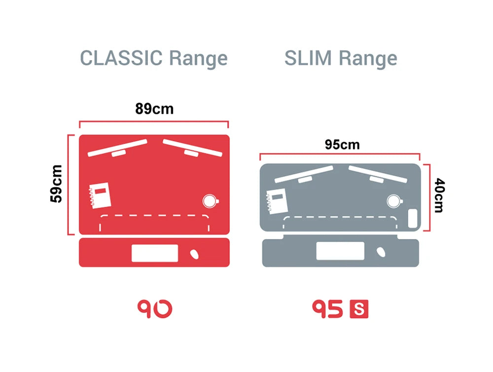 Yo Yo Desk 90 Sit Stand Solution Black 9 Dimensions 2