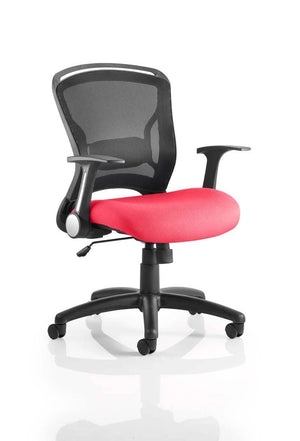 Zeus Task Operator Chair Black Fabric Black Mesh Back With Arms KCUP0705 2