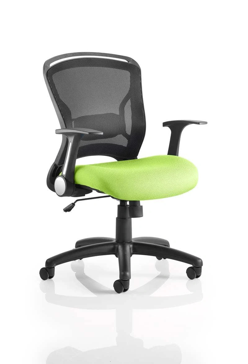 Zeus Task Operator Chair Black Fabric Black Mesh Back With Arms Image 6