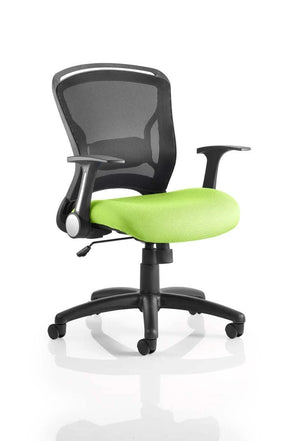 Zeus Task Operator Chair Black Fabric Black Mesh Back With Arms KCUP0706 2