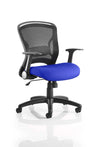 Zeus Task Operator Chair Black Fabric Black Mesh Back With Arms KCUP0707 2