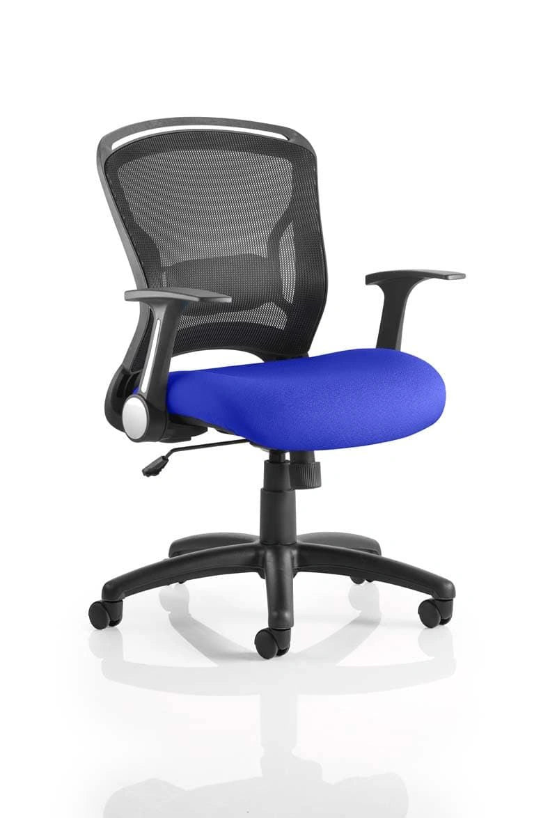 Zeus Task Operator Chair Black Fabric Black Mesh Back With Arms KCUP0707 2