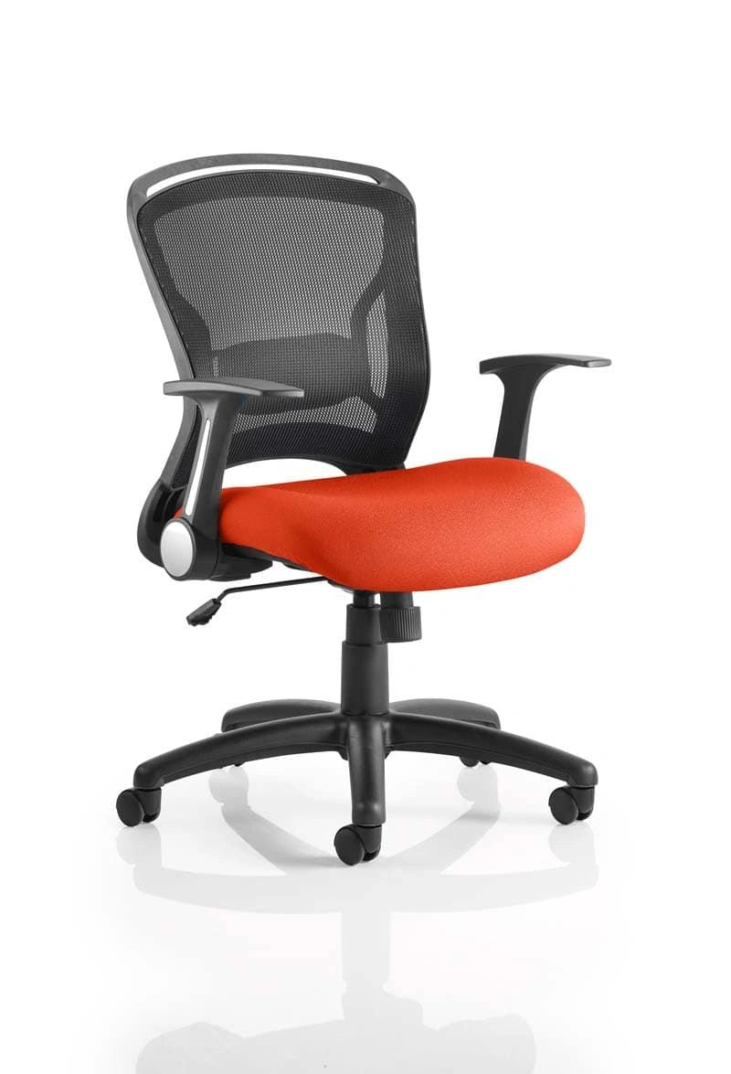 Zeus Task Operator Chair Black Fabric Black Mesh Back With Arms Image 8