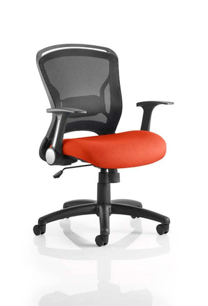 Zeus Task Operator Chair Black Fabric Black Mesh Back With Arms KCUP0708 2