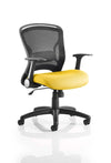 Zeus Task Operator Chair Black Fabric Black Mesh Back With Arms KCUP0709 2