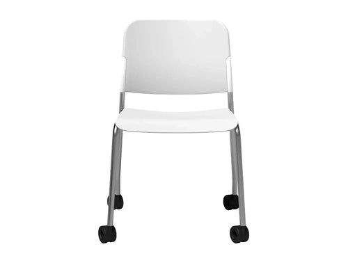 Zoo Plastic Seat And Backrest Chair  4 Legged Frame On Castors   Model 522Hc Pro Zoo522Hc Blk Na 1000 Na Hc