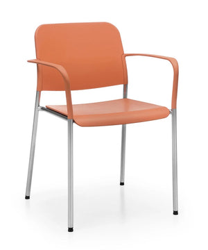Zoo Upholstered Seat And Plastic Backrest Chair  4 Legged Frame   Model 502H 5