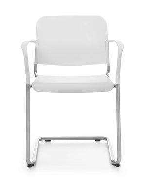 Zoo Upholstered Seat And Plastic Backrest Chair  4 Legged Frame On Castors   Model 502Hc 14