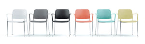 Zoo Upholstered Seat And Plastic Backrest Chair  4 Legged Frame On Castors   Model 502Hc 1