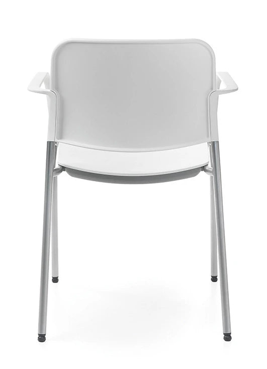 Zoo Upholstered Seat And Plastic Backrest Chair  4 Legged Frame On Castors   Model 502Hc 7