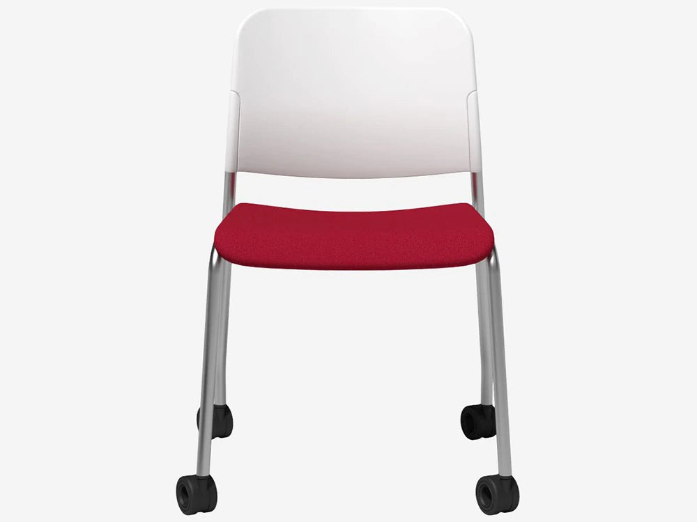 Zoo Upholstered Seat And Plastic Backrest Chair  4 Legged Frame On Castors   Model 502Hc 