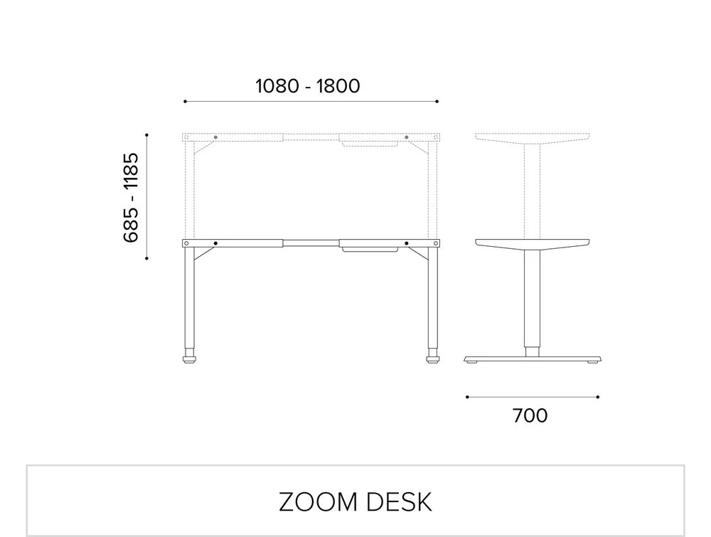 Zoom Single Desk Dimensions 1