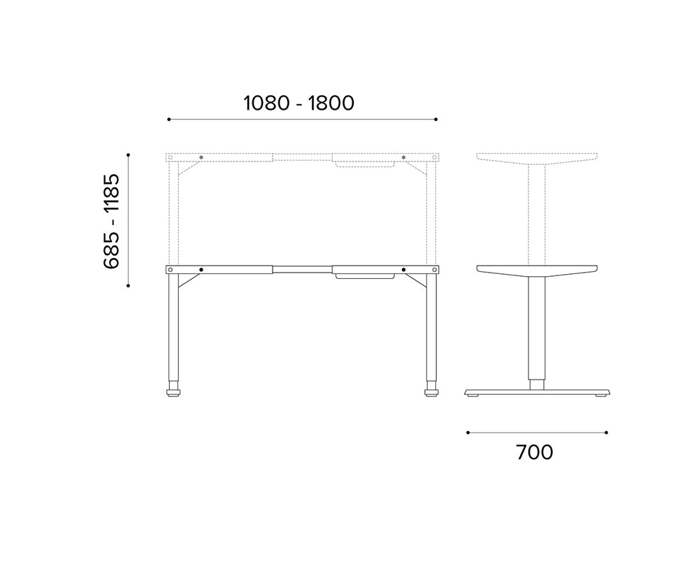 Zoom Single Desk With Bamboo Top 5 Dimensions