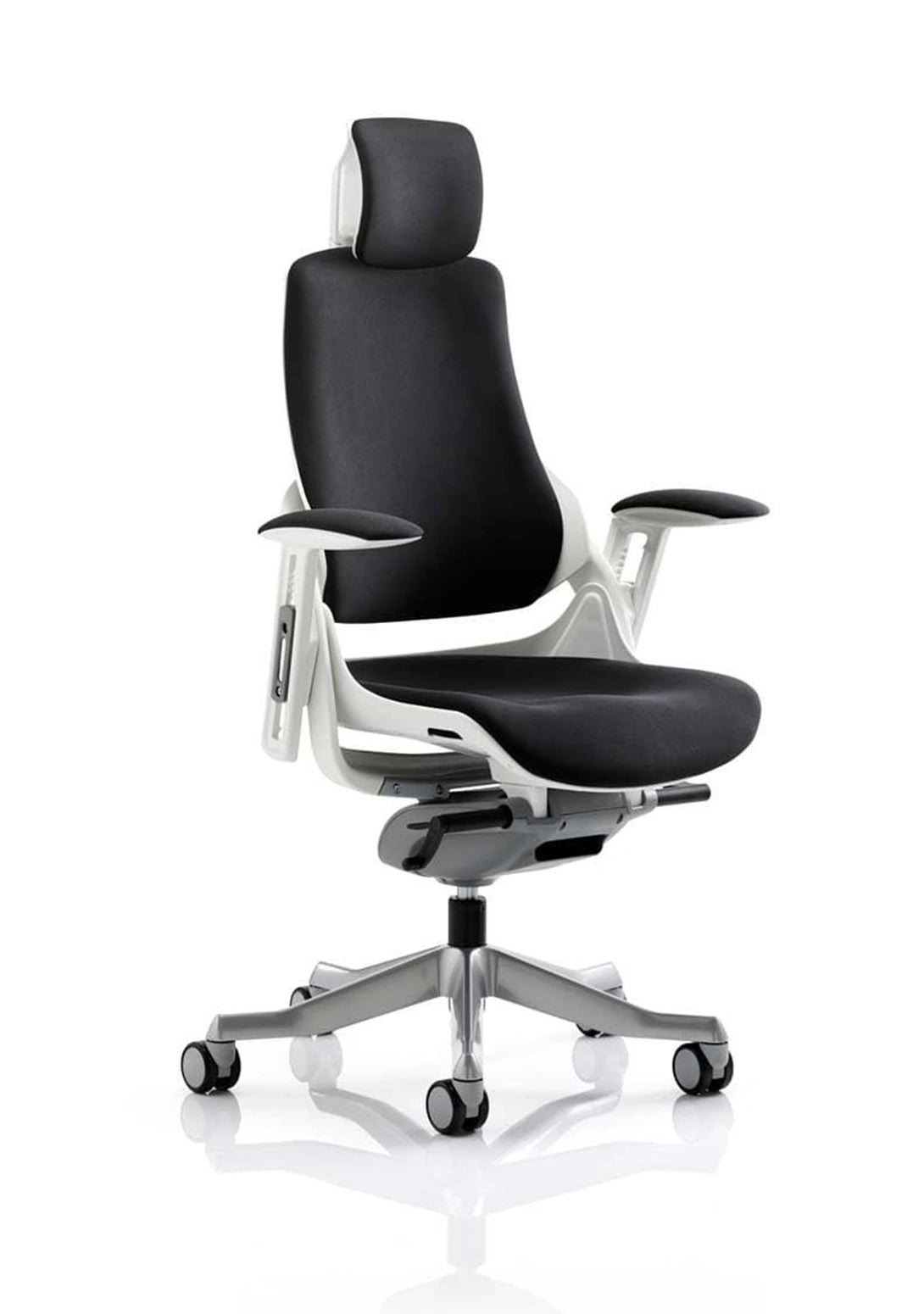 Zure High Back White Shell Executive Office Chair With Arms KC0161 1