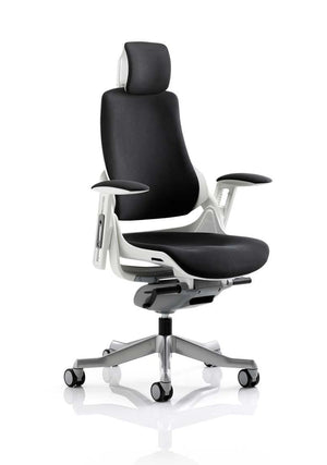 Zure High Back White Shell Executive Office Chair With Arms KC0161 2