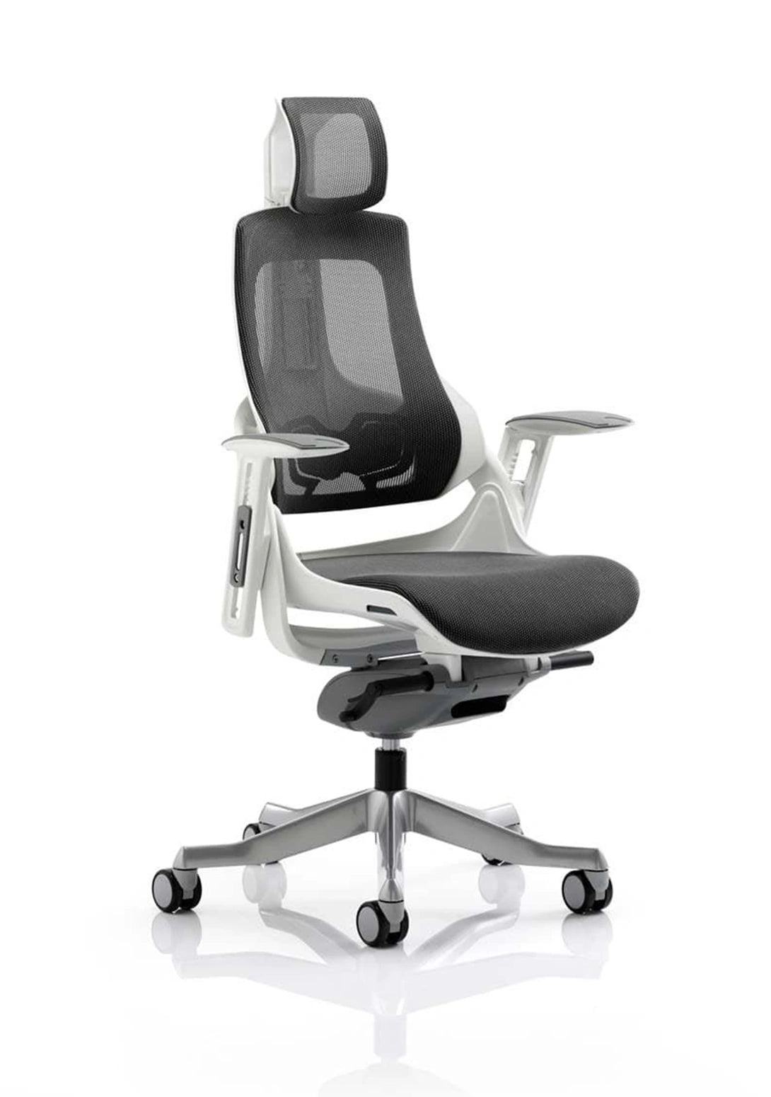 Zure High Back White Shell Executive Office Chair With Arms KC0162 1