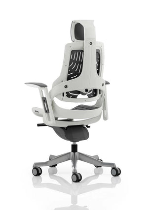 Zure High Back White Shell Executive Office Chair With Arms KC0164 4