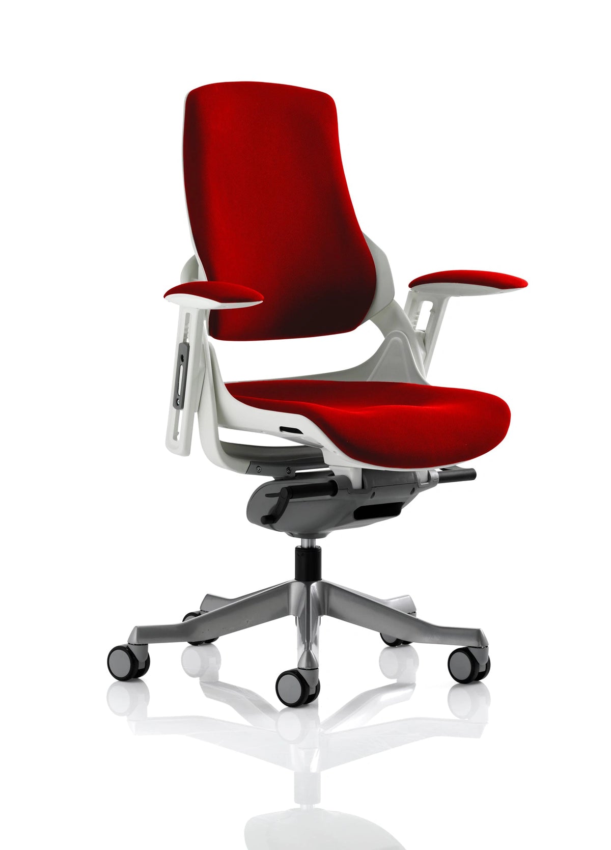 Zure High Back White Shell Executive Office Chair With Arms KCUP0689 1