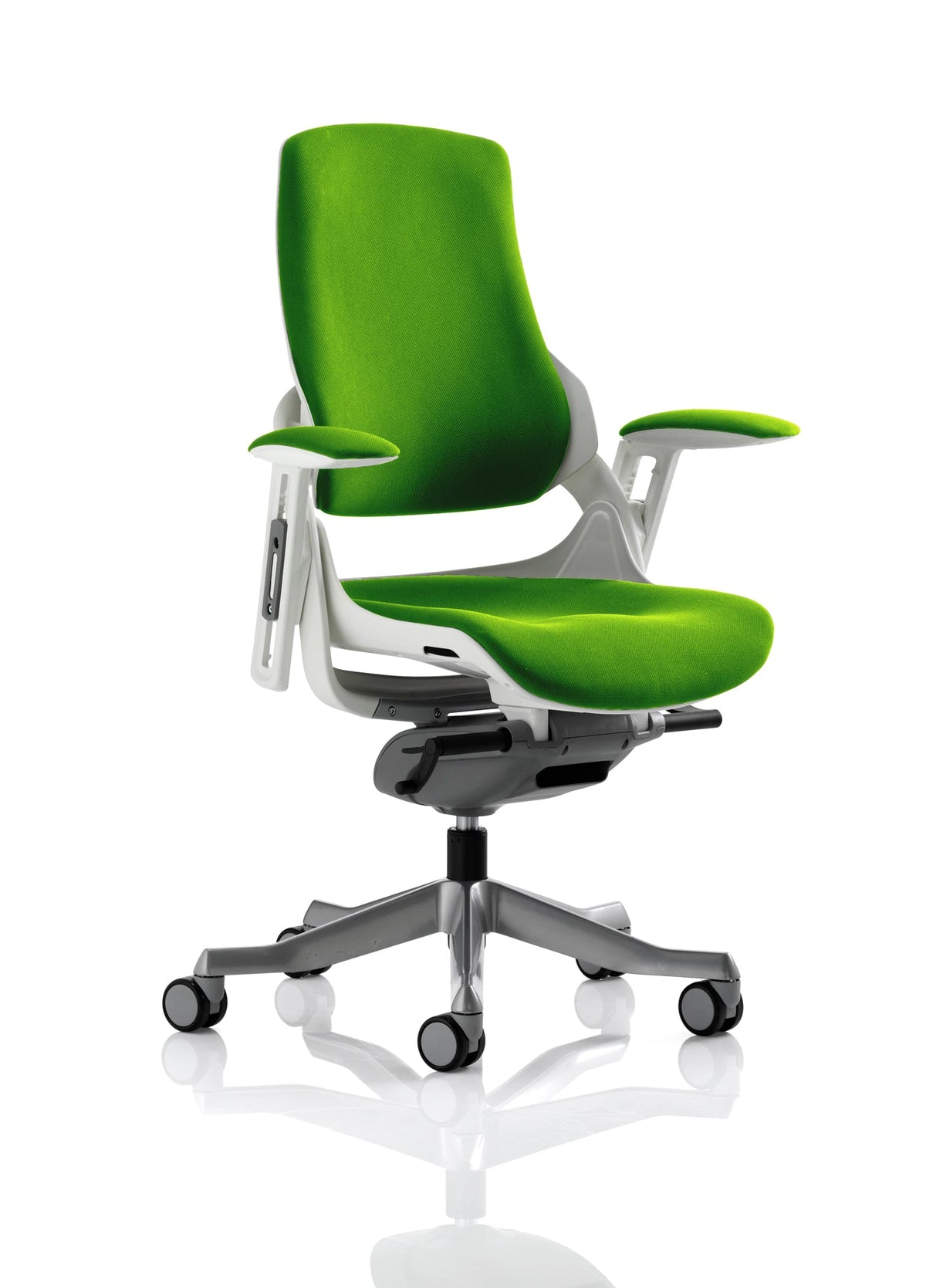 Zure High Back White Shell Executive Office Chair With Arms KCUP0690 1