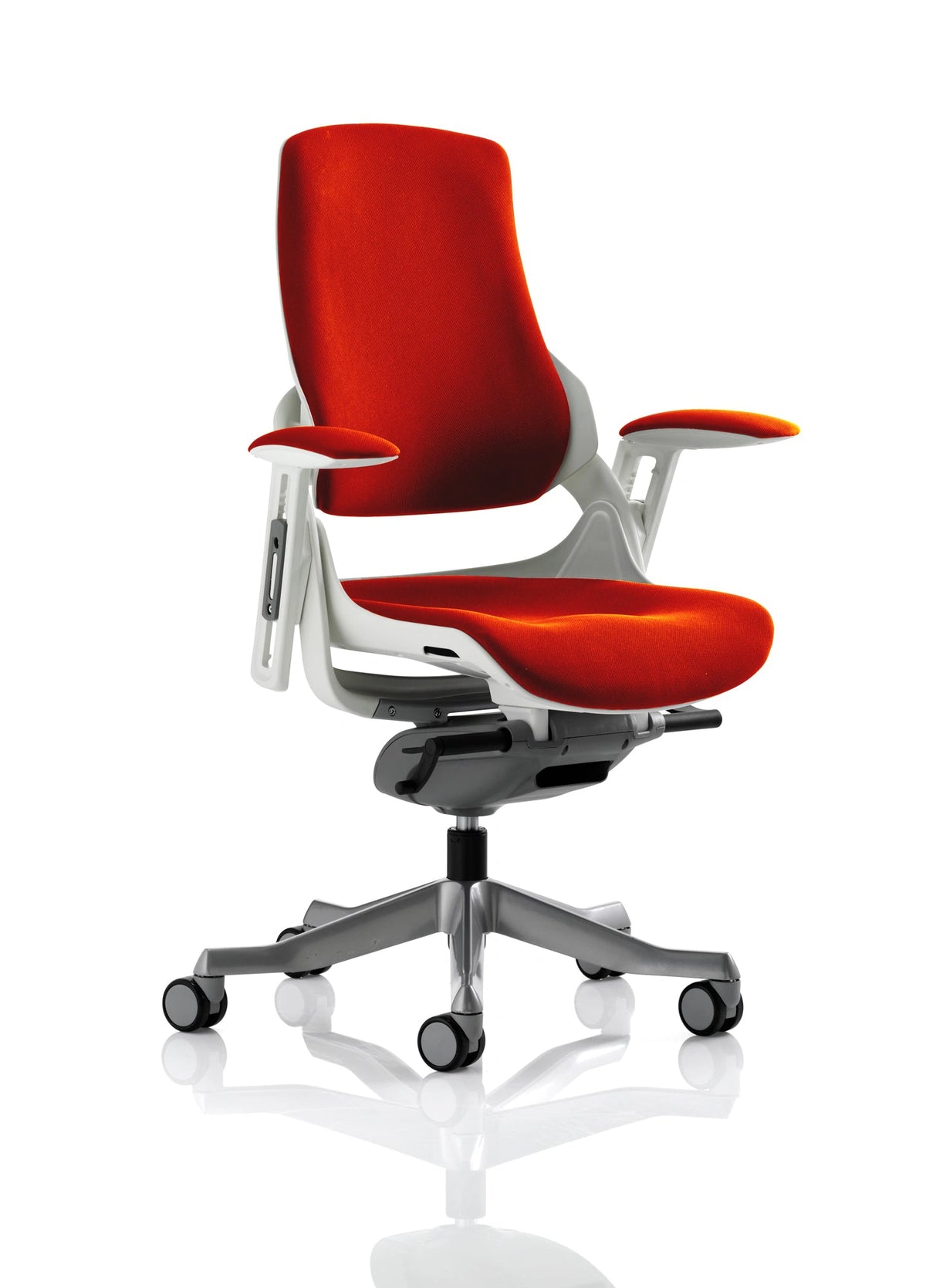 Zure High Back White Shell Executive Office Chair With Arms KCUP0692 1