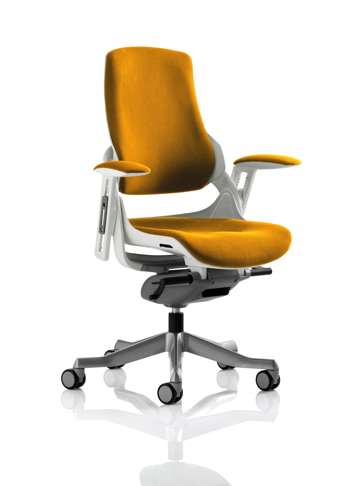 Zure High Back White Shell Executive Office Chair With Arms KCUP0693 1