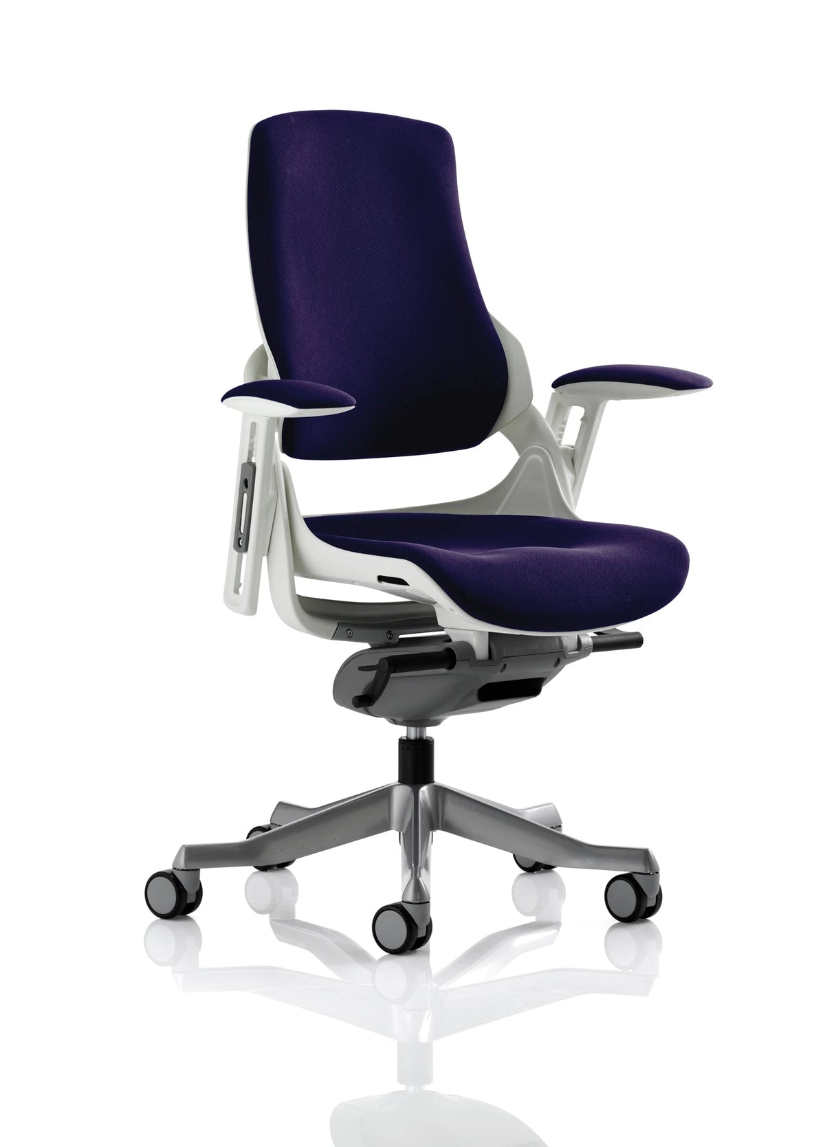 Zure High Back White Shell Executive Office Chair With Arms KCUP0696 1