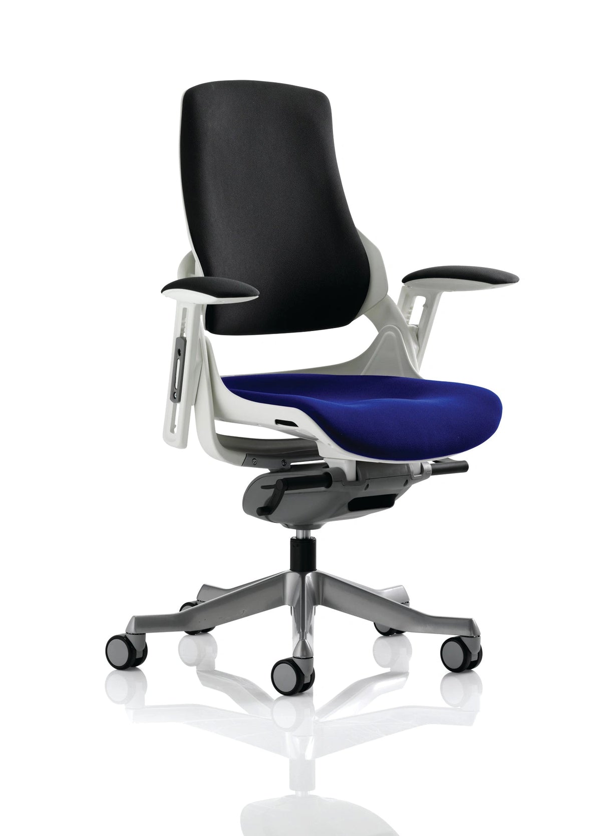 Zure High Back White Shell Executive Office Chair With Arms KCUP0699 1