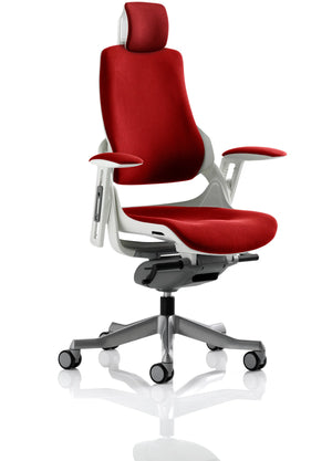 Zure High Back White Shell Executive Office Chair With Arms KCUP1282 2