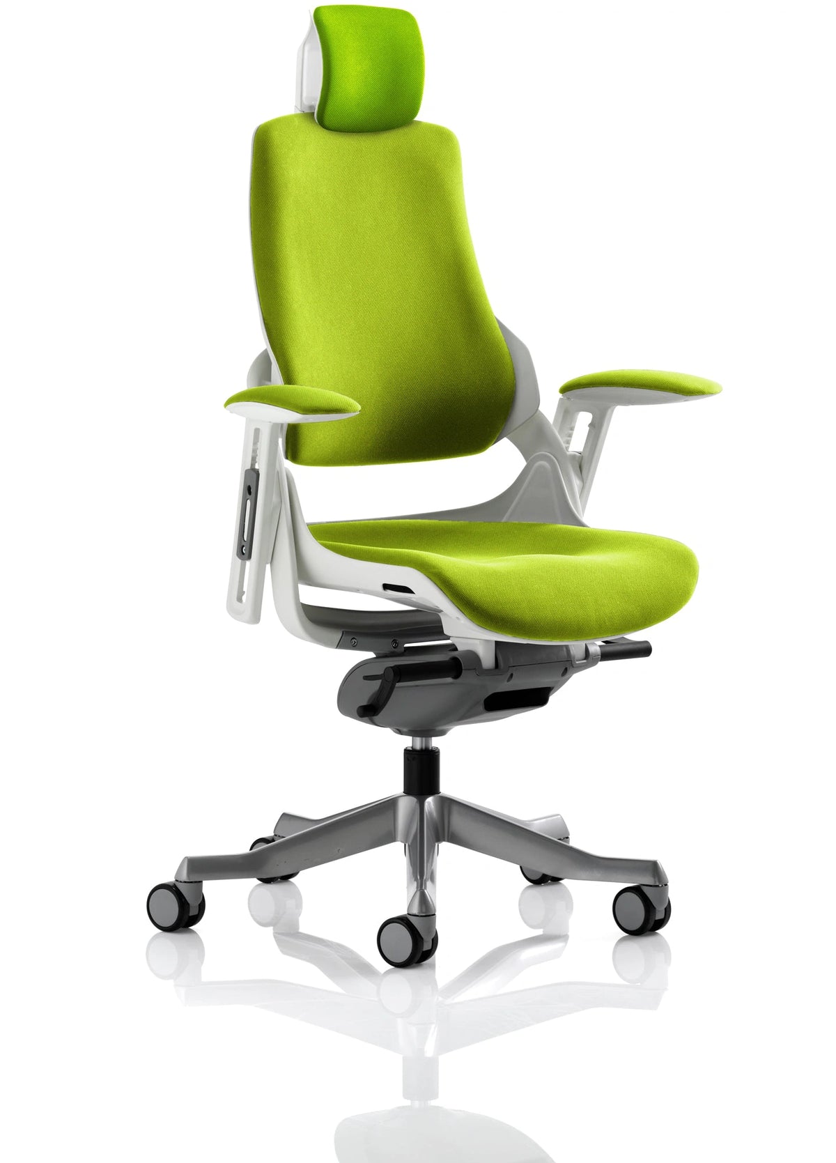 Zure High Back White Shell Executive Office Chair With Arms KCUP1285 1