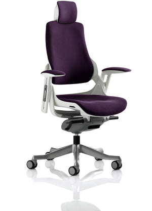 Zure High Back White Shell Executive Office Chair With Arms KCUP1287 2