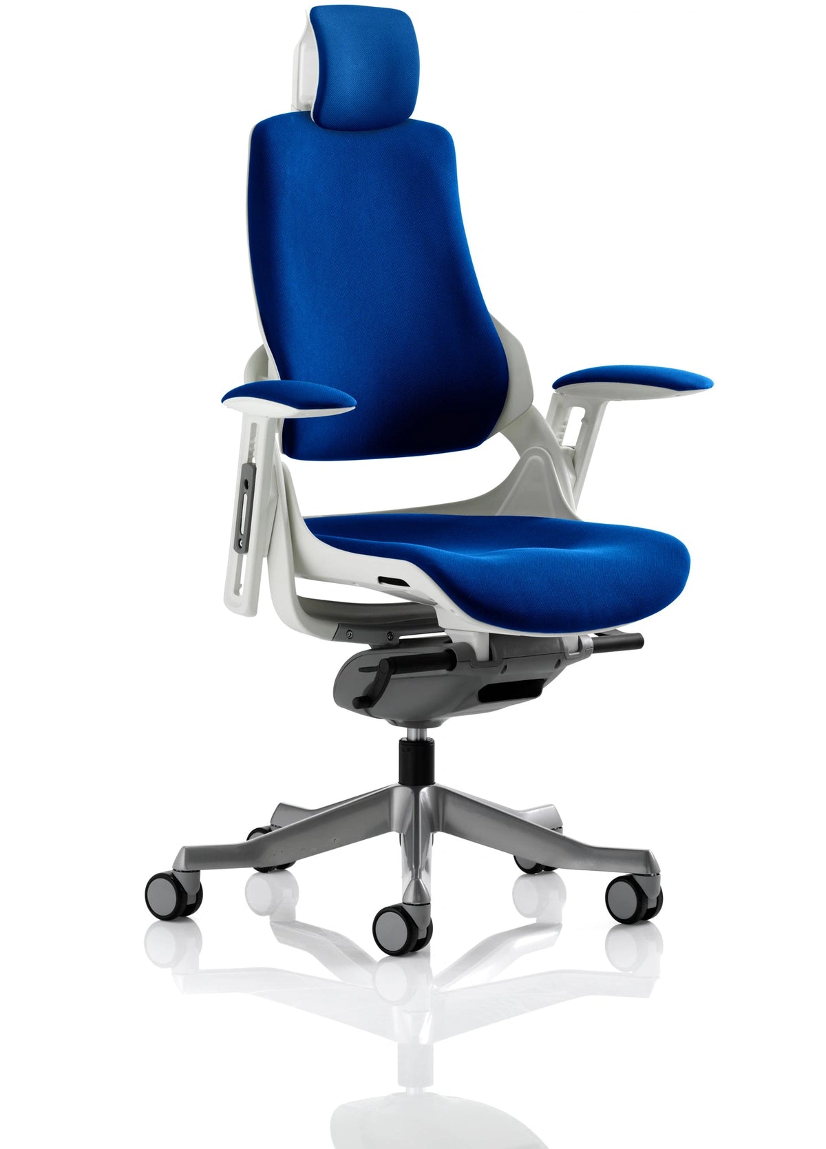 Zure High Back White Shell Executive Office Chair With Arms KCUP1288 1