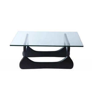 Elite Rectangular Glass Coffee Table With Black Base Top 1599576194