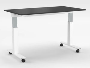 Mara Follow Height Adjustable Mobile Tilting Table 299R Black Top White Frame 1400Mm
