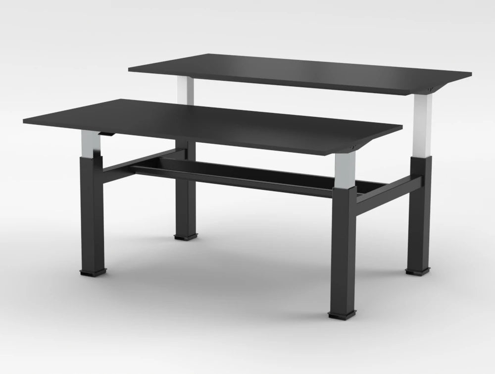 Mara Follow Sit Stand Bench Desk 299B Black Top Black Frame 1200Mm