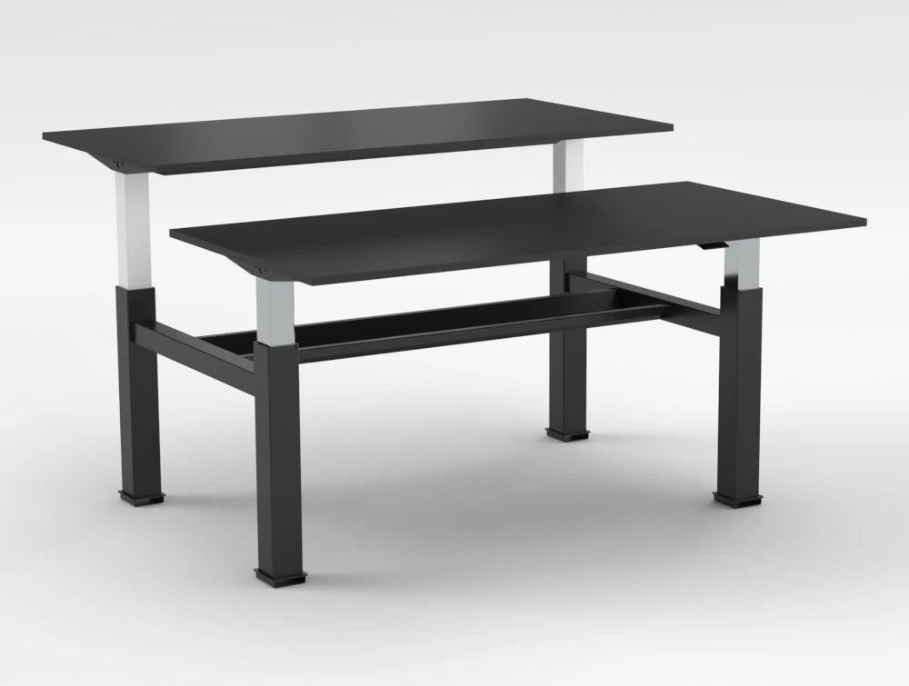 Mara Follow Sit Stand Bench Desk 299B Black Top Black Frame 1200Mm