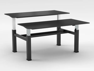 Mara Follow Sit Stand Bench Desk 299B Black Top Black Frame 1600Mm