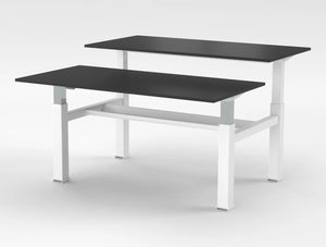 Mara Follow Sit Stand Bench Desk 299B Black Top White Frame 1200Mm