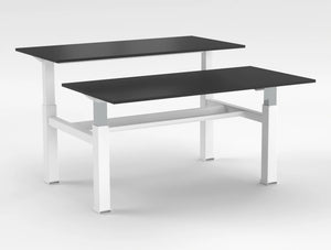 Mara Follow Sit Stand Bench Desk 299B Black Top White Frame 1400Mm
