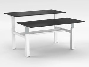 Mara Follow Sit Stand Bench Desk 299B Black Top White Frame 1600Mm