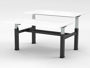 Mara Follow Sit Stand Bench Desk 299B White Top Black Frame 1200Mm