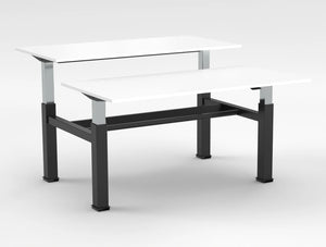 Mara Follow Sit Stand Bench Desk 299B White Top Black Frame 1400Mm