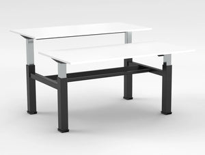 Mara Follow Sit Stand Bench Desk 299B White Top Black Frame 1600Mm