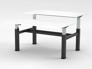 Mara Follow Sit Stand Bench Desk 299B White Top Black Frame 1800Mm