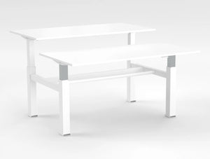 Mara Follow Sit Stand Bench Desk 299B White Top White Frame 1400Mm