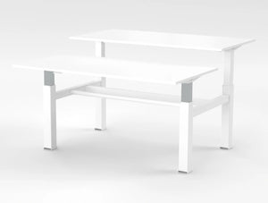 Mara Follow Sit Stand Bench Desk 299B White Top White Frame 1800Mm